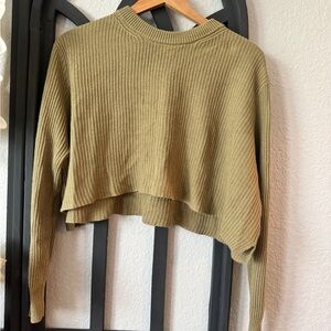 Cotton On Olive Green Ribbed Sweater